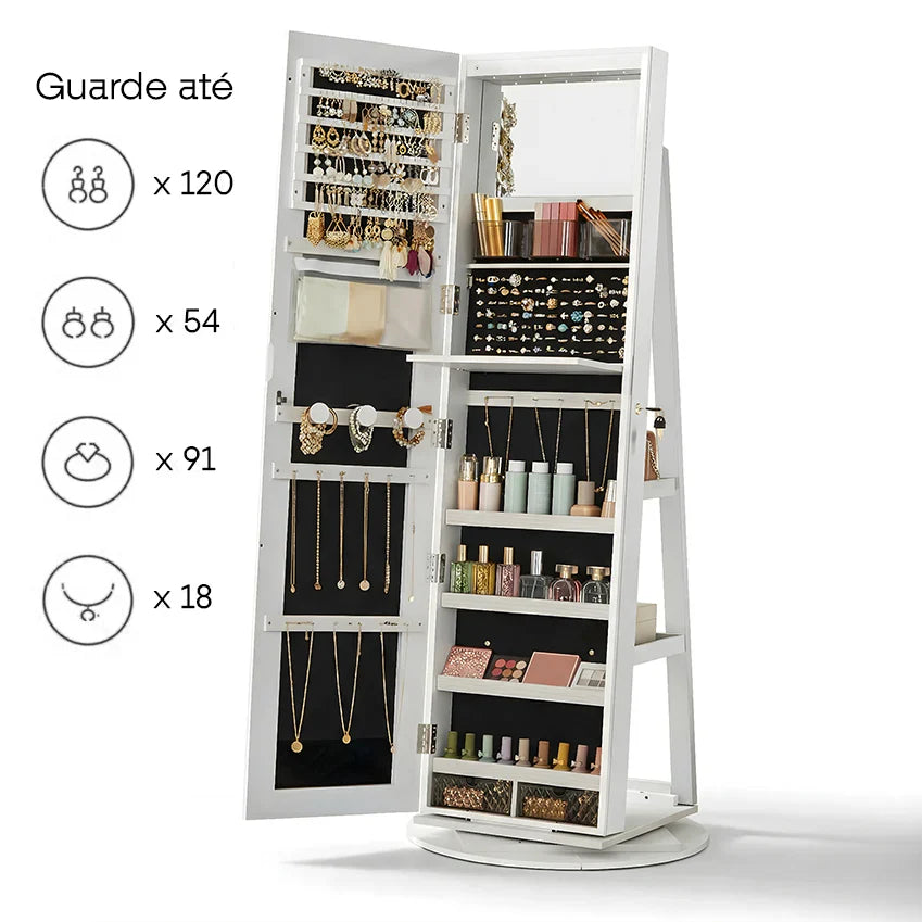 Espelho Porta Jóias Giratório - 🔥Ultimas Unidades em Promoção🔥