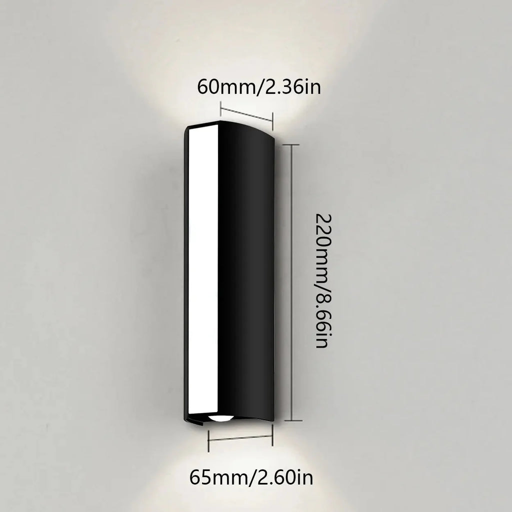 Luminária de parede LED 10W AC85-265V IP66 à prova d'água, luz branca quente e fria, iluminação externa decorativa para casa