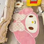 Tapete Sanrio Melody de 60 a 120 cm, ideal para cabeceira, tapete de chão, tapete para penteadeira, tapete decorativo para quarto ou sala